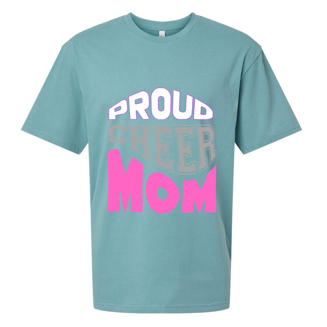 Proud Cheer Mom Squad Tryouts Pom Poms Megaphone Novelty Funny Gift Sueded Cloud Jersey T-Shirt