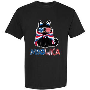 Patriotic Cat Meowica Sunglasses 4th of July Funny Cat Lover Garment-Dyed Heavyweight T-Shirt