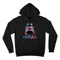 Patriotic Cat Meowica Sunglasses 4th of July Funny Cat Lover Hoodie