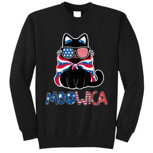 Patriotic Cat Meowica Sunglasses 4th of July Funny Cat Lover Sweatshirt