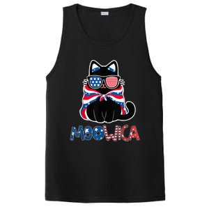 Patriotic Cat Meowica Sunglasses 4th of July Funny Cat Lover PosiCharge Competitor Tank