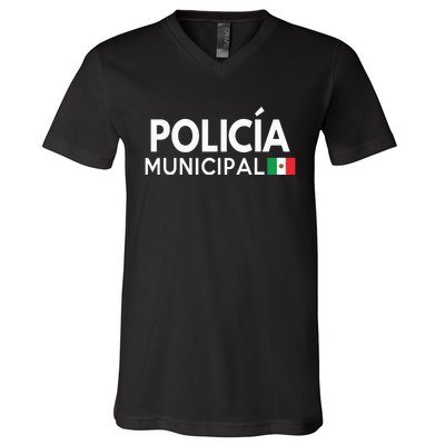 Policia Costume Mexican Police Halloween Costumes V-Neck T-Shirt