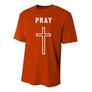 Pray Cross Minimalist Religious Performance Sprint T-Shirt