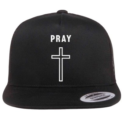 Pray Cross Minimalist Religious Flatbill Hat