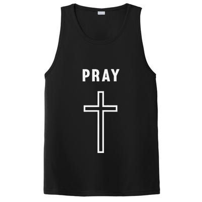 Pray Cross Minimalist Religious PosiCharge Competitor Tank