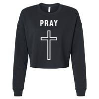 Pray Cross Minimalist Religious Cropped Pullover Crew