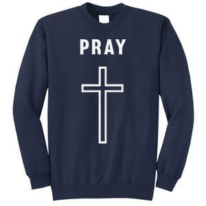 Pray Cross Minimalist Religious Sweatshirt