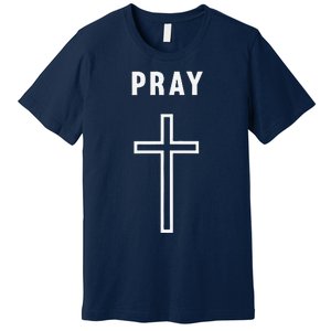 Pray Cross Minimalist Religious Premium T-Shirt