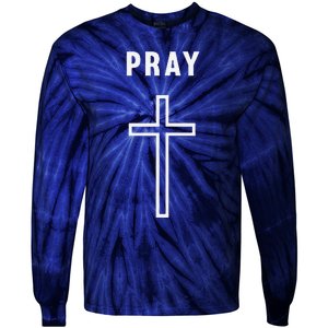 Pray Cross Minimalist Religious Tie-Dye Long Sleeve Shirt