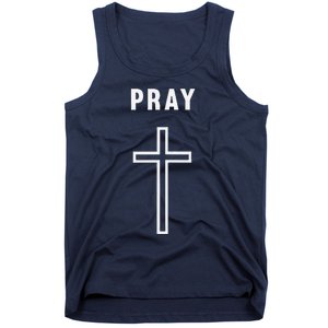 Pray Cross Minimalist Religious Tank Top