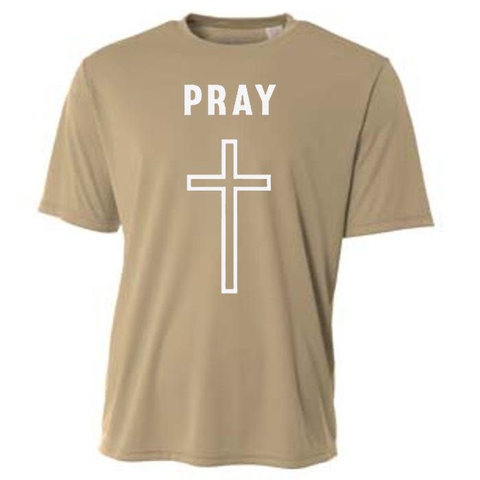 Pray Cross Minimalist Religious Cooling Performance Crew T-Shirt