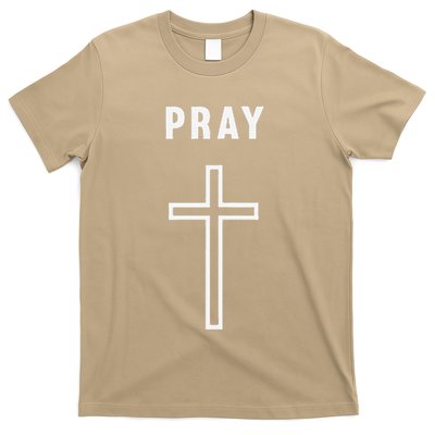 Pray Cross Minimalist Religious T-Shirt