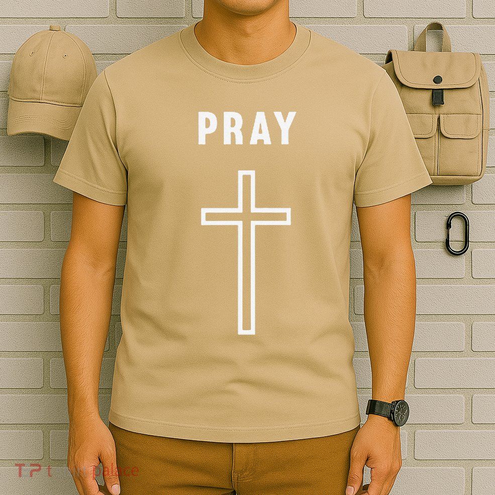 Pray Cross Minimalist Religious T-Shirt