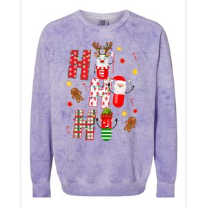 Pharmacy Crew Matching Christmas Pills Santa Elf Reindeer Gift Colorblast Crewneck Sweatshirt