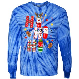 Pharmacy Crew Matching Christmas Pills Santa Elf Reindeer Gift Tie-Dye Long Sleeve Shirt