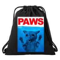 Paws Cat Meme Humor Funny Kitty Lover Funny Cats Dads Mom Drawstring Bag