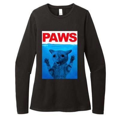 Paws Cat Meme Humor Funny Kitty Lover Funny Cats Dads Mom Womens CVC Long Sleeve Shirt