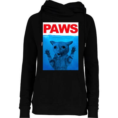 Paws Cat Meme Humor Funny Kitty Lover Funny Cats Dads Mom Womens Funnel Neck Pullover Hood