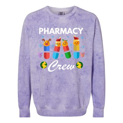 Pharmacy Crew Merry Christmas Funny Pharmacist Pills Gift Colorblast Crewneck Sweatshirt