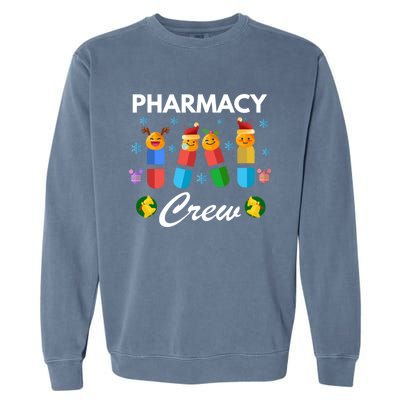 Pharmacy Crew Merry Christmas Funny Pharmacist Pills Gift Garment-Dyed Sweatshirt