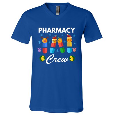 Pharmacy Crew Merry Christmas Funny Pharmacist Pills Gift V-Neck T-Shirt