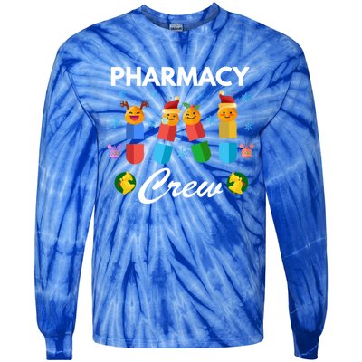 Pharmacy Crew Merry Christmas Funny Pharmacist Pills Gift Tie-Dye Long Sleeve Shirt