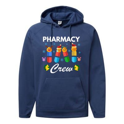 Pharmacy Crew Merry Christmas Funny Pharmacist Pills Gift Performance Fleece Hoodie