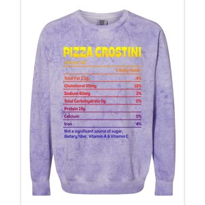 Pizza Crostini Nutrition Facts Funny Thanksgiving Humor Gift Colorblast Crewneck Sweatshirt