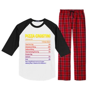 Pizza Crostini Nutrition Facts Funny Thanksgiving Humor Gift Raglan Sleeve Pajama Set