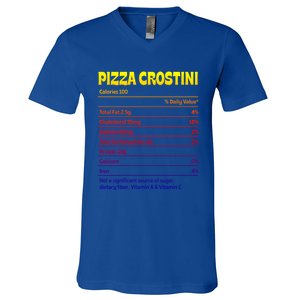 Pizza Crostini Nutrition Facts Funny Thanksgiving Humor Gift V-Neck T-Shirt