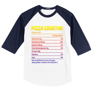 Pizza Crostini Nutrition Facts Funny Thanksgiving Humor Gift Baseball Sleeve Shirt