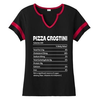 Pizza Crostini Nutrition Facts Funny Thanksgiving Humor Gift Ladies Halftime Notch Neck Tee