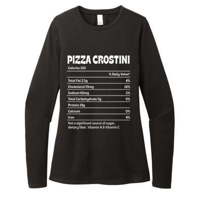 Pizza Crostini Nutrition Facts Funny Thanksgiving Humor Gift Womens CVC Long Sleeve Shirt