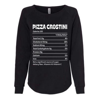 Pizza Crostini Nutrition Facts Funny Thanksgiving Humor Gift Womens California Wash Sweatshirt