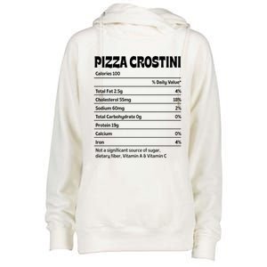 Pizza Crostini Nutrition Facts Funny Thanksgiving Humor Gift Womens Funnel Neck Pullover Hood