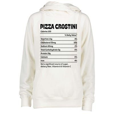 Pizza Crostini Nutrition Facts Funny Thanksgiving Humor Gift Womens Funnel Neck Pullover Hood