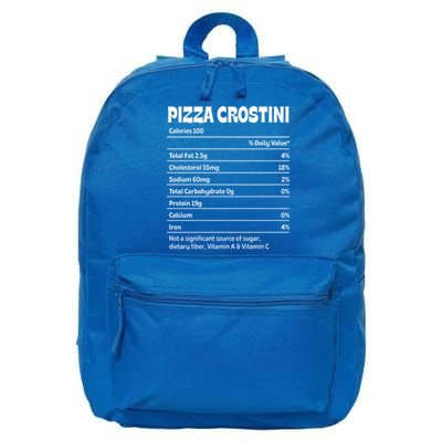 Pizza Crostini Nutrition Facts Funny Thanksgiving Humor Gift 16 in Basic Backpack