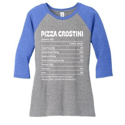 Pizza Crostini Nutrition Facts Funny Thanksgiving Humor Gift Women's Tri-Blend 3/4-Sleeve Raglan Shirt