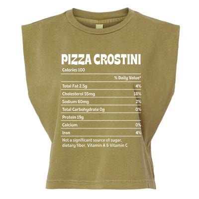 Pizza Crostini Nutrition Facts Funny Thanksgiving Humor Gift Garment-Dyed Women's Muscle Tee