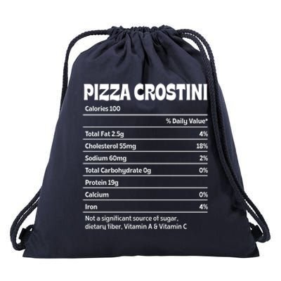 Pizza Crostini Nutrition Facts Funny Thanksgiving Humor Gift Drawstring Bag