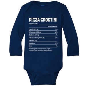 Pizza Crostini Nutrition Facts Funny Thanksgiving Humor Gift Baby Long Sleeve Bodysuit