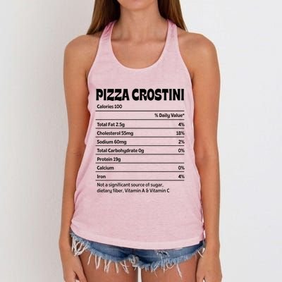 Pizza Crostini Nutrition Facts Funny Thanksgiving Humor Gift Women's Knotted Racerback Tank