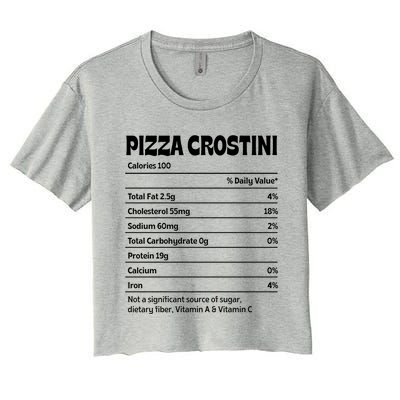 Pizza Crostini Nutrition Facts Funny Thanksgiving Humor Gift Women's Crop Top Tee