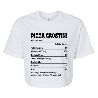 Pizza Crostini Nutrition Facts Funny Thanksgiving Humor Gift Bella+Canvas Jersey Crop Tee