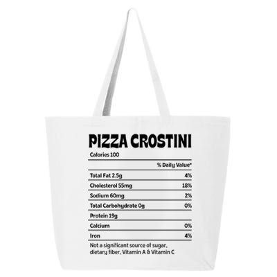 Pizza Crostini Nutrition Facts Funny Thanksgiving Humor Gift 25L Jumbo Tote