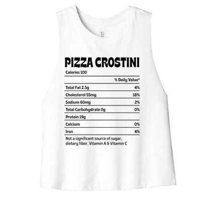 Pizza Crostini Nutrition Facts Funny Thanksgiving Humor Gift Women's Racerback Cropped Tank