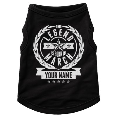 Personalized Custom Name This Legends Is Born In March Doggie Tank