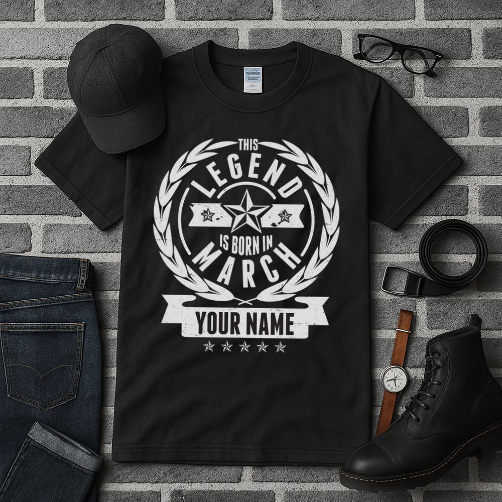 Personalized Custom Name This Legends Is Born In March Tall T-Shirt