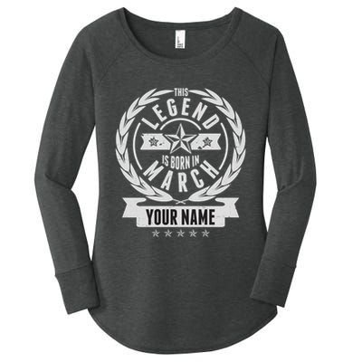 Personalized Custom Name This Legends Is Born In March Women's Perfect Tri Tunic Long Sleeve Shirt