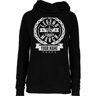 Personalized Custom Name This Legends Is Born In March Womens Funnel Neck Pullover Hood